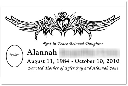 Allannah's Headstone Layout