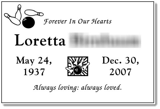 Loretta's Headstone