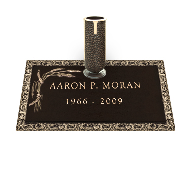 Bronze Headstone 24x12 Individual with Vase without Base