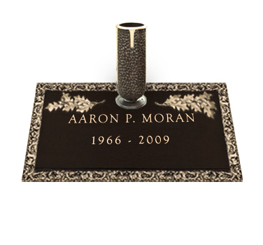 Bronze Headstone 24x14 Individual with Vase without Base