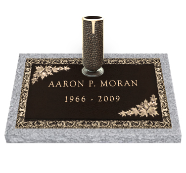 Bronze Headstone 24x14 Individual with Vase