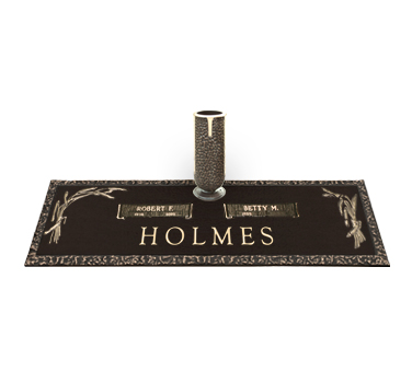 Bronze Headstone 36x13 Companion with Vase without Base