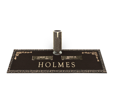 Bronze Headstone 44x14 Companion with Vase without Base