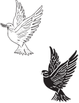 Clipart Image For Headstone Monument Dove 02