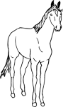 Clipart Image For Headstone Monument Horse 01