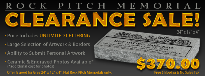 Huge Sale On 24x12x4 Rock Pitch Flat Memorials